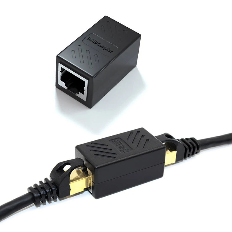 Puerto RJ45 hembra a hembra, conector divisor LAN Ethernet de red, cabezal de transferencia, acoplador adaptador RJ45, enchufe CAT5 CAT6