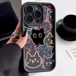 Funda Realme C55, C53 y C51 – Gato Negro Colorido