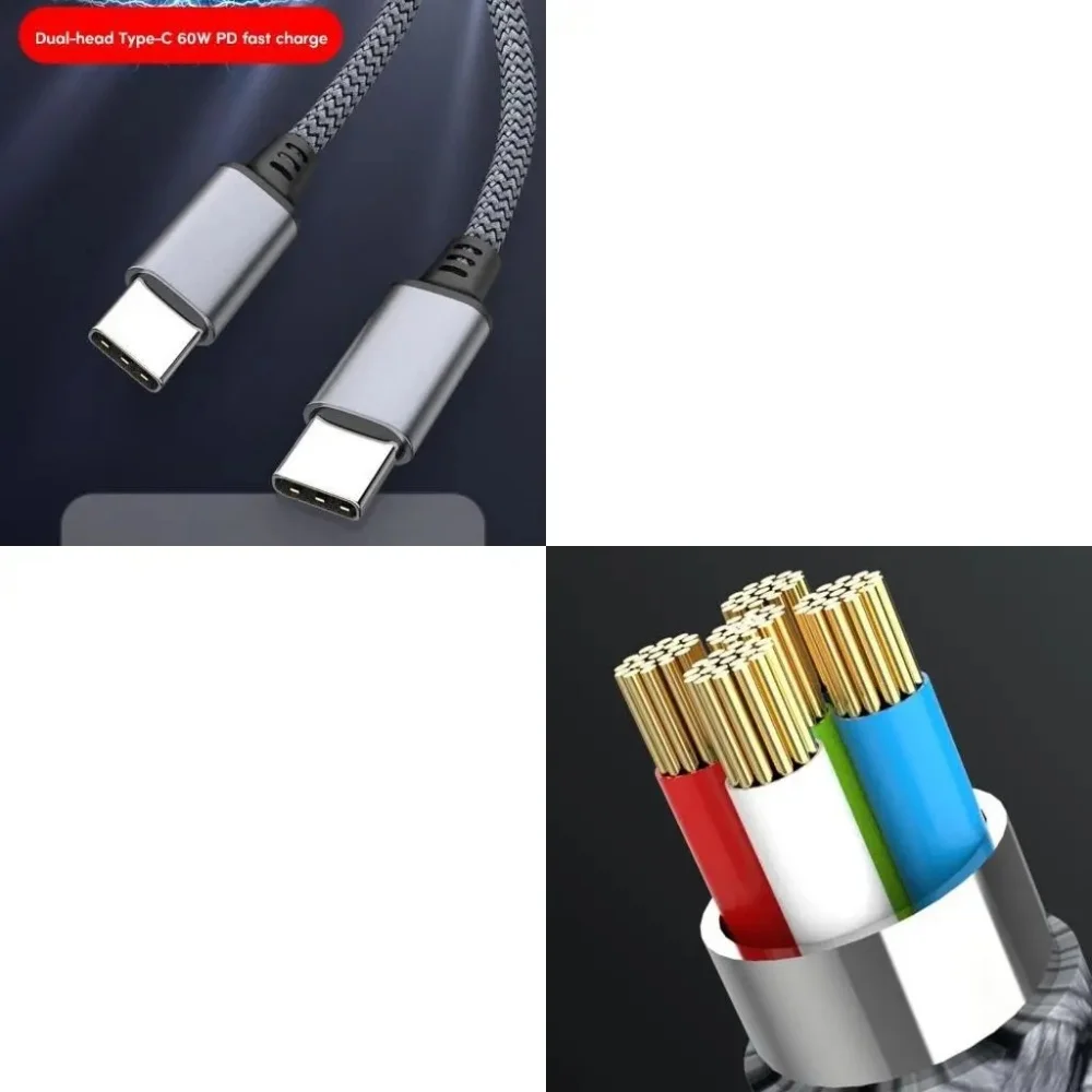 Cable USB C a tipo C PD 60W cargador rápido Cable de datos extendido Universal para IPhone Xiaomi Samsung cámara portátil 1M 2M 3M 5M 8M - imagen 2
