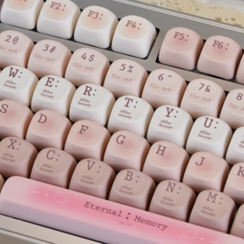 Teclas Tipsy, perfil MOA en inglés, teclas rosas y marrones, Material PBT de DYE-SUB para todos los teclados mecánicos MX 60/66/75/84/87/99/108 - imagen 3