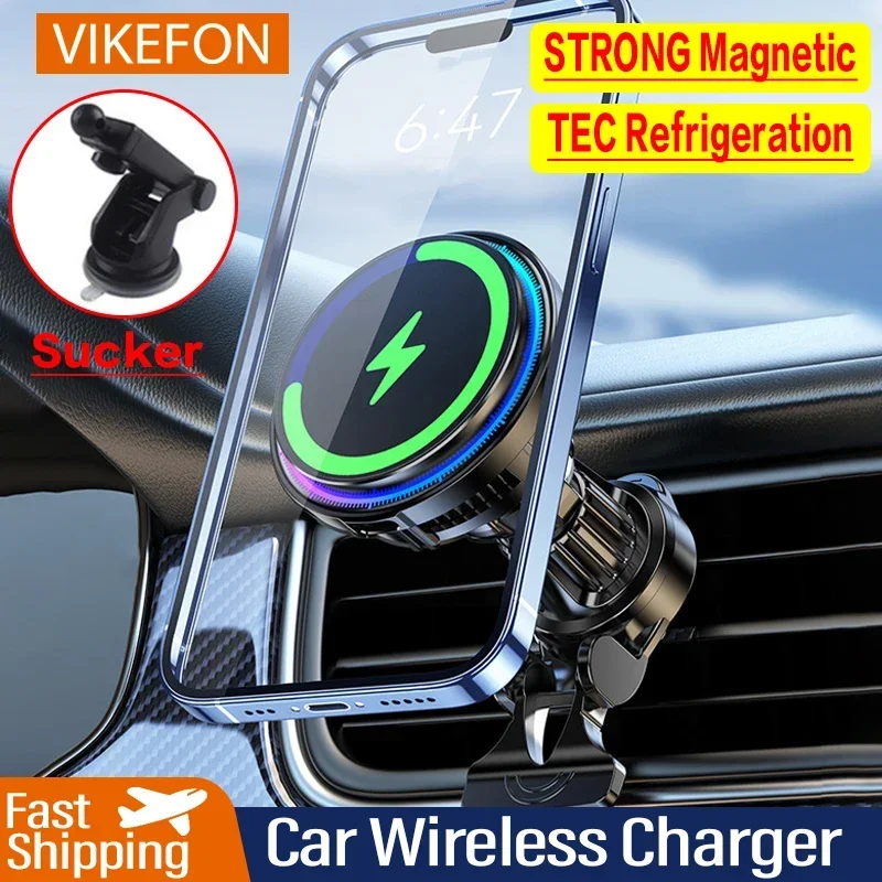 TEC-cargador inalámbrico magnético para coche, estación de carga rápida para iPhone 15, 14, 13, 12 Pro