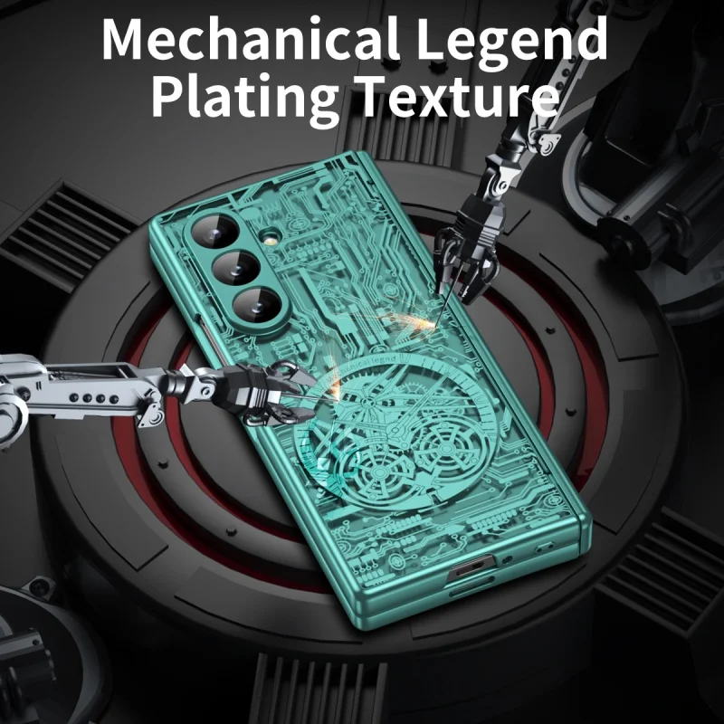 Para Samsung Galaxy Z Fold 7 6 5 4 3 5G funda de teléfono bisagra mecánica de lujo moda estrella chapado claro cubierta protectora a prueba de golpes - imagen 5