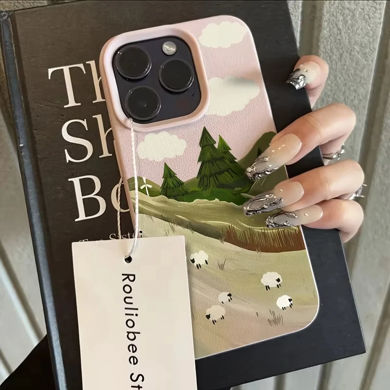 Funda de teléfono Lawn Sheep Lichee Patterm para iPhone 17 Pro Max 16 15 14 13 12 11 15Pro 16 Plus 17Air cubierta de silicona a prueba de golpes - imagen 5