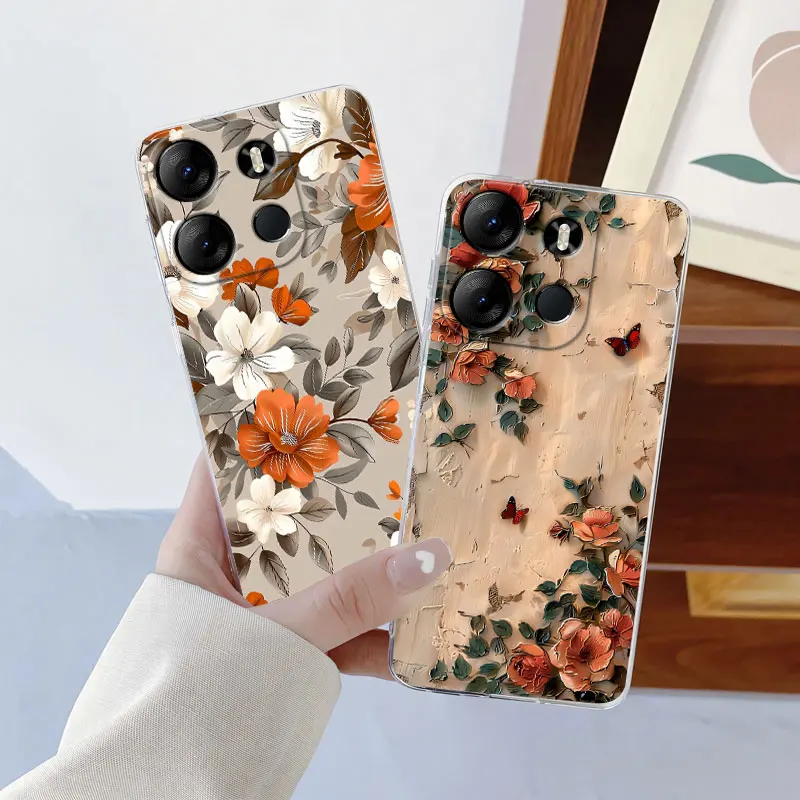 Para Infinix Smart 7 Smart 6 HD Plus funda protectora de lujo para Infinix Smart 5 India mármol transparente funda de teléfono de silicona suave - imagen 2