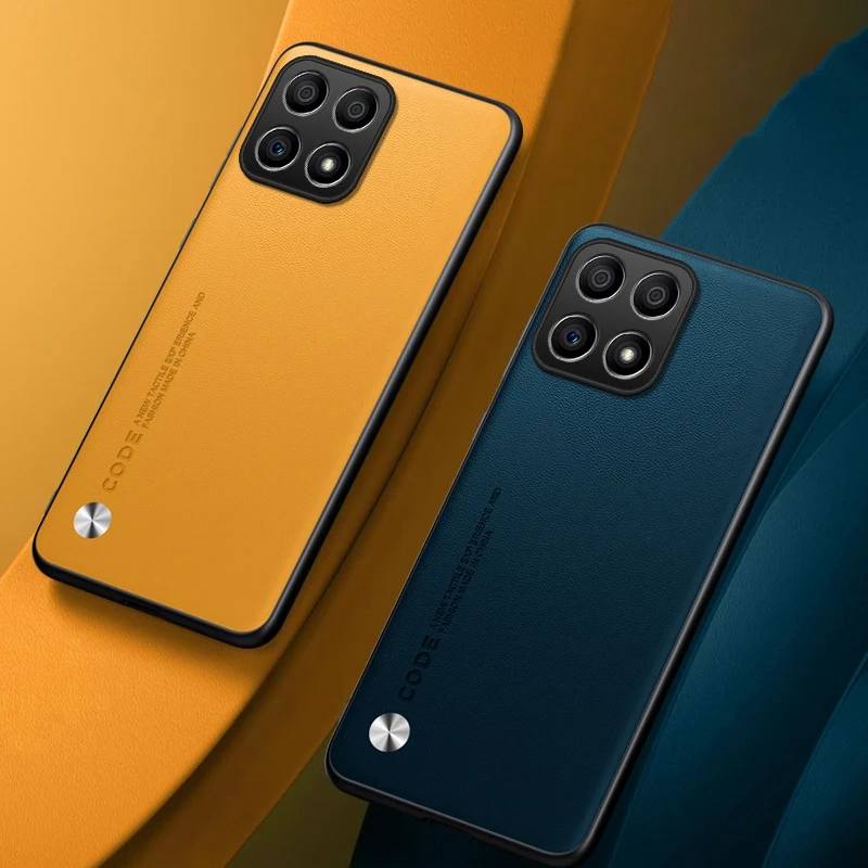 Funda de cuero PU de lujo para Honor X8A, funda trasera de silicona mate a prueba de golpes, funda de teléfono de protección completa para HonorX8A Coque - imagen 3