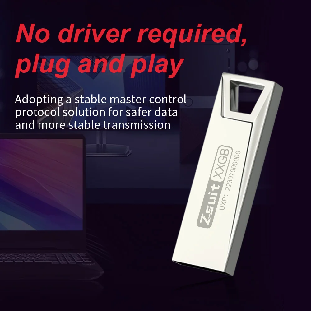 Zsuit nueva unidad Flash USB de Metal 64GB 128GB Pen Drive 4GB 8GB 16GB 32GB memoria Stick impermeable U disco Pendrive disco de almacenamiento USB - imagen 5