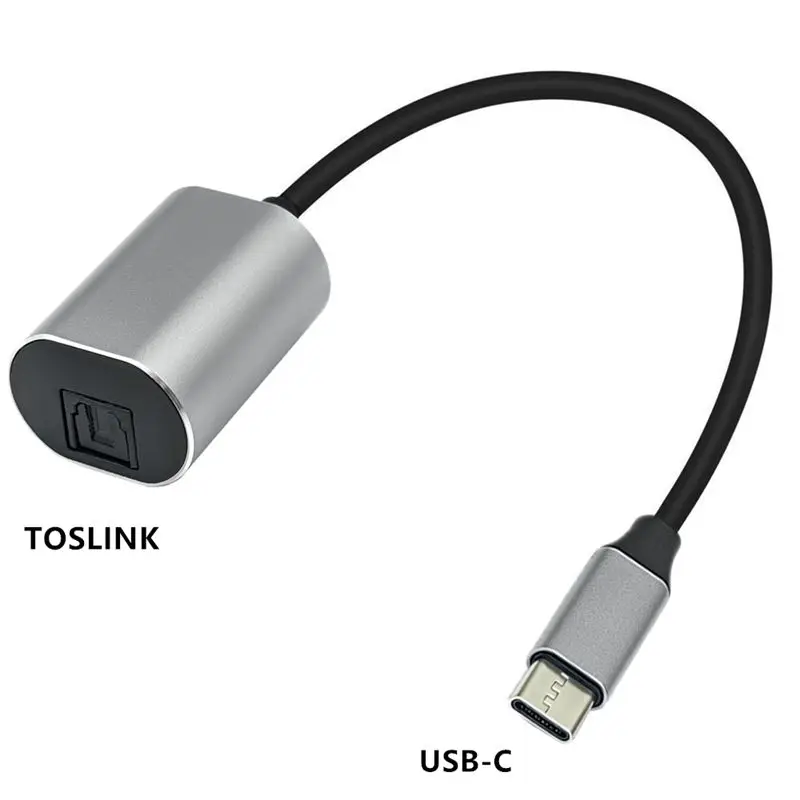 Carcasa de aluminio de 20cm USB-C macho a conector hembra TOSLINK SPDIF PCM estéreo compatible con salida de Audio USB-C - imagen 3