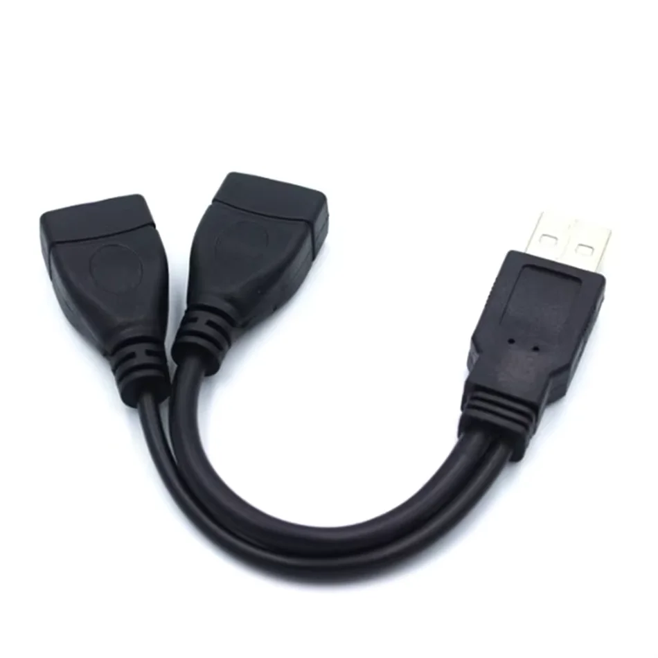 1 enchufe macho a 2 enchufes hembra USB 2,0 línea de extensión Cable de datos adaptador de corriente convertidor divisor Cable USB 2,0 15/30cm - imagen 3