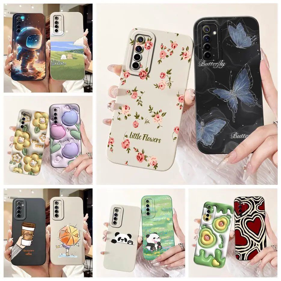 Para Realme 6 Pro funda Realme 6i 6S elegante cubierta pintada de caramelo funda de teléfono a prueba de golpes para Realme 6S 6i Realme6 Pro carcasa suave de TPU
