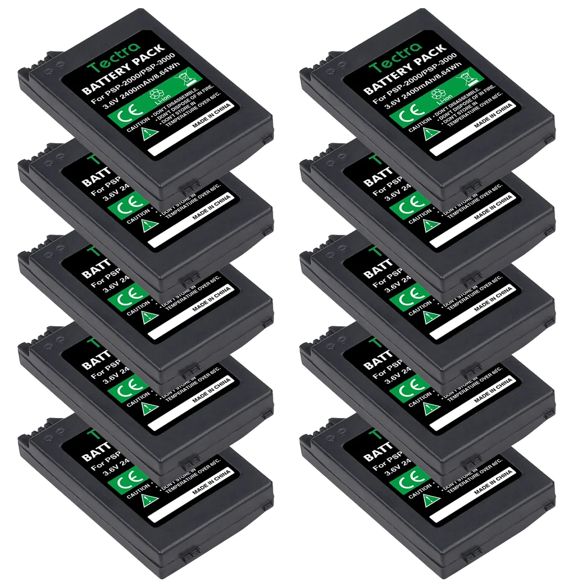 Batería de repuesto de 10 piezas, 2400mAh, 3,6 V, PSP-3000 para Sony PSP-2000, PSP-3002, mando portátil para PlayStation