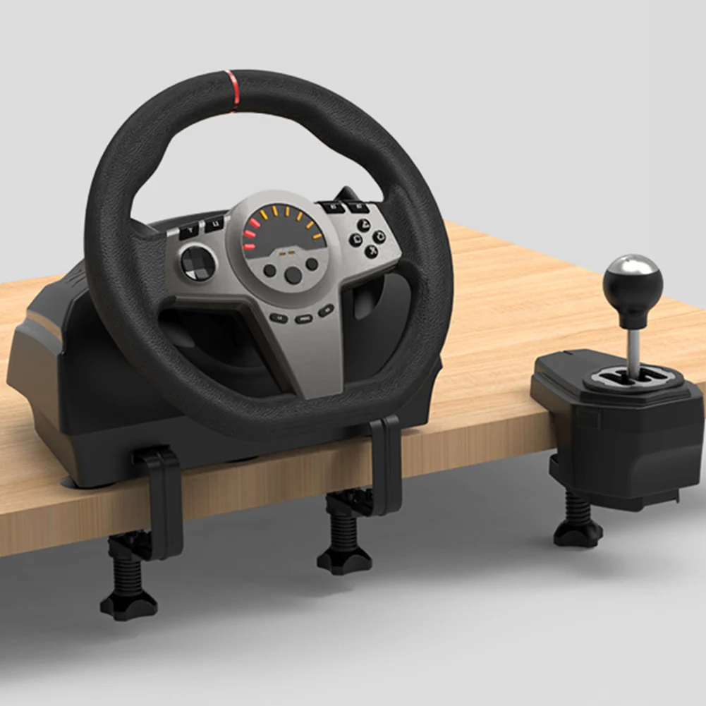Volante para juegos de 270 °, simulador con Pedal y palanca de cambios para PC, para PS3/PS4/Switch/Xbox One - imagen 2
