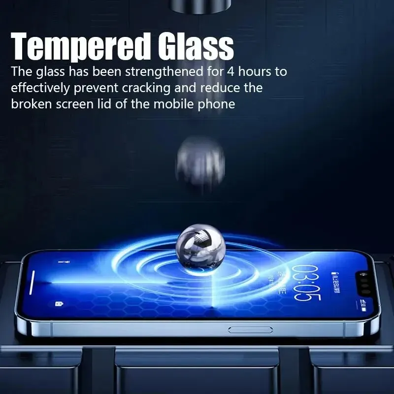 4 Uds vidrio templado antiexplosión para Apple iPhone 14 15 Pro Max 11 12 13 14 15 Protector de pantalla de vidrio película protectora - imagen 4