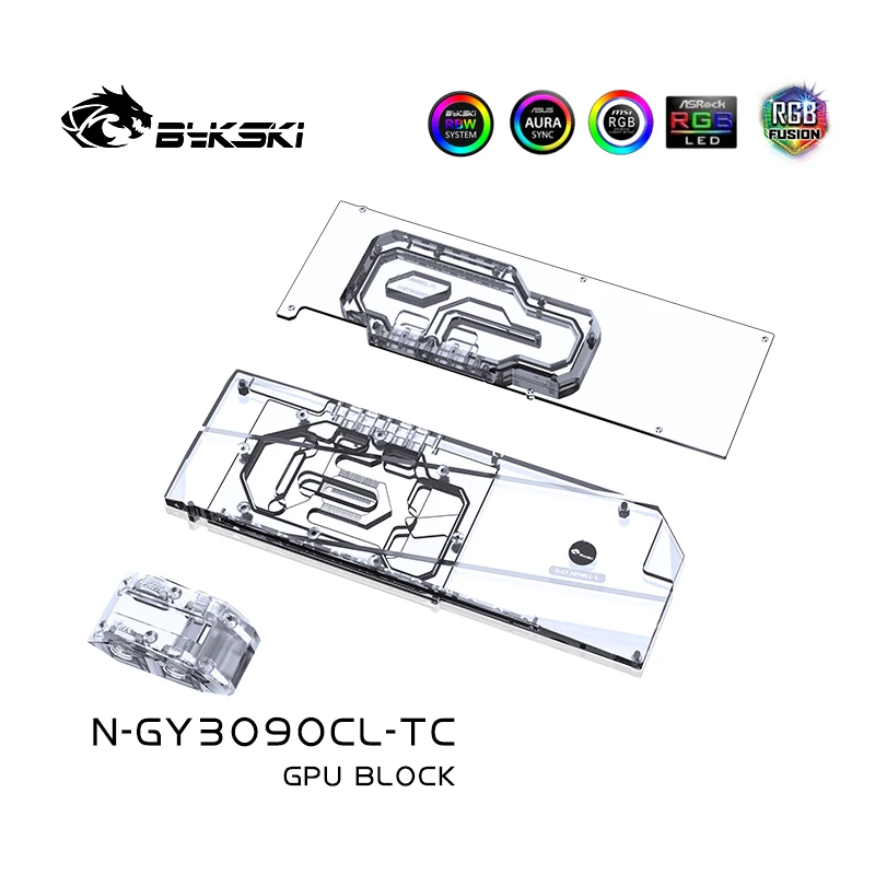 Bykski-Bloque de placa trasera GPU de refrigeración activa para GALAX RTX 3090 Classic/ Blower Bulk, tarjeta de vídeo, Enfriador de disipador de calor VRAM, N-GY3090CL-TC - imagen 3