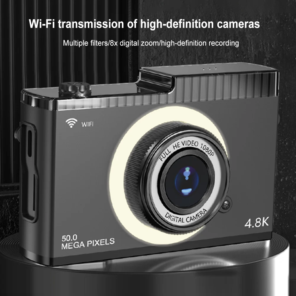 Cámara Digital 4K FHD de 50MP, cámara de enfoque automático, pantalla IPS de 2,4 pulgadas, WIFI, Vlogging, Zoom 16X con luz de relleno para adolescentes y estudiantes - imagen 3
