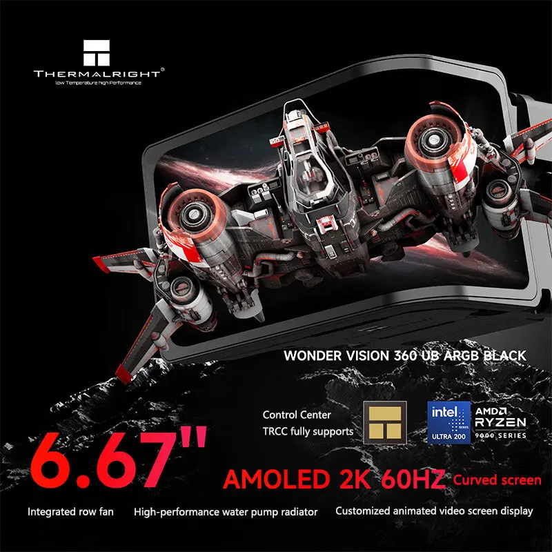 Thermalright WONDER VISION 360 UB todo en uno 360MM enfriador de agua 6,67 pulgadas AMOLED LCD 2K 60HZ pantalla curva ojo desnudo visión 3D - imagen 5