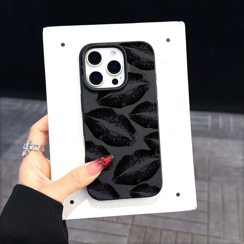 Y2K labios atractivos moda lujo mate silicona suave funda de teléfono para Samsung S25 S24 S23 S22 S21 S20 S10 FE Plus Ultra 4G 5G cubierta - imagen 4