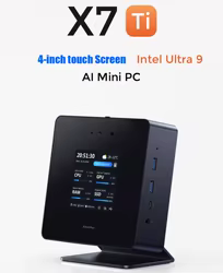 AtomMan X7 Ti 4 "pantalla Mini PC Intel Ultra 9-185H 2 * USB4 2*5G RJ45 cámara Oculink Win11 ordenador para juegos Mini PC WiFi7 DP HD