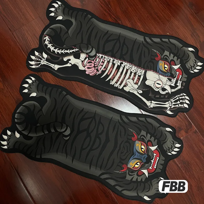 Alfombrilla de ratón Fbb Tiger Alien, tela con patrón aleatorio, superficie gruesa, alfombrilla de mesa, borde de bloqueo, almohadilla creativa, personalización de esqueleto, escritorio - imagen 2