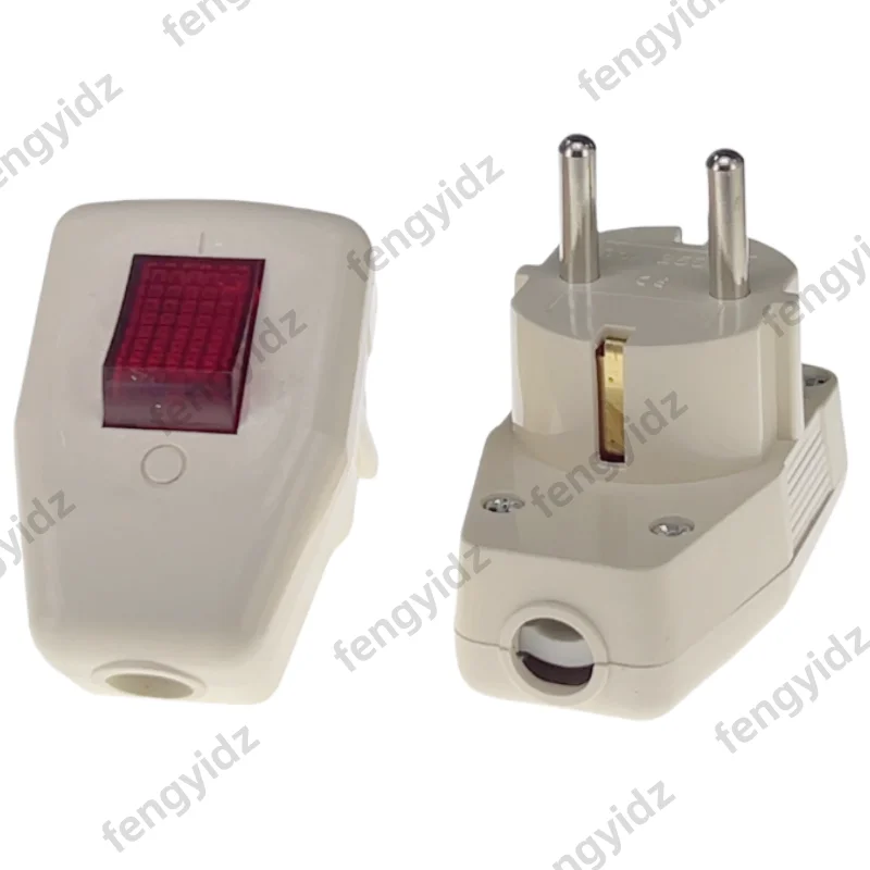 3 uds enchufe Schuko enchufe de alimentación recargable con interruptor estándar alemán 250V UE adaptador de enchufe eléctrico Schuko conector de cableado - imagen 2