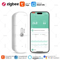 Sensor temperatura humedad Zigbee Smart Life Alexa Google Home