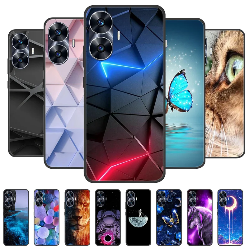 Para Realme C55 funda trasera de silicona suave TPU para Oppo Realme C55 fundas de teléfono Global Realme C 55 4G 6,72 "protección bolsas Coque