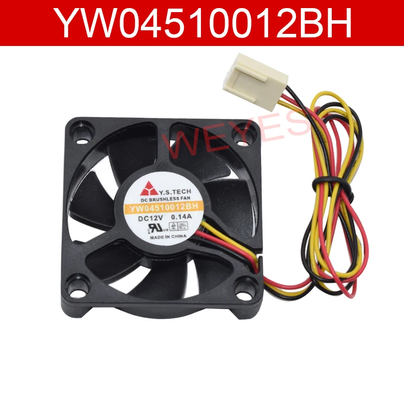 Original 4,5 cm YW04510012BH YW04510012LM 4510 DC12V 0.14A 45*45*10MM ventilador de refrigeración de 3 pines