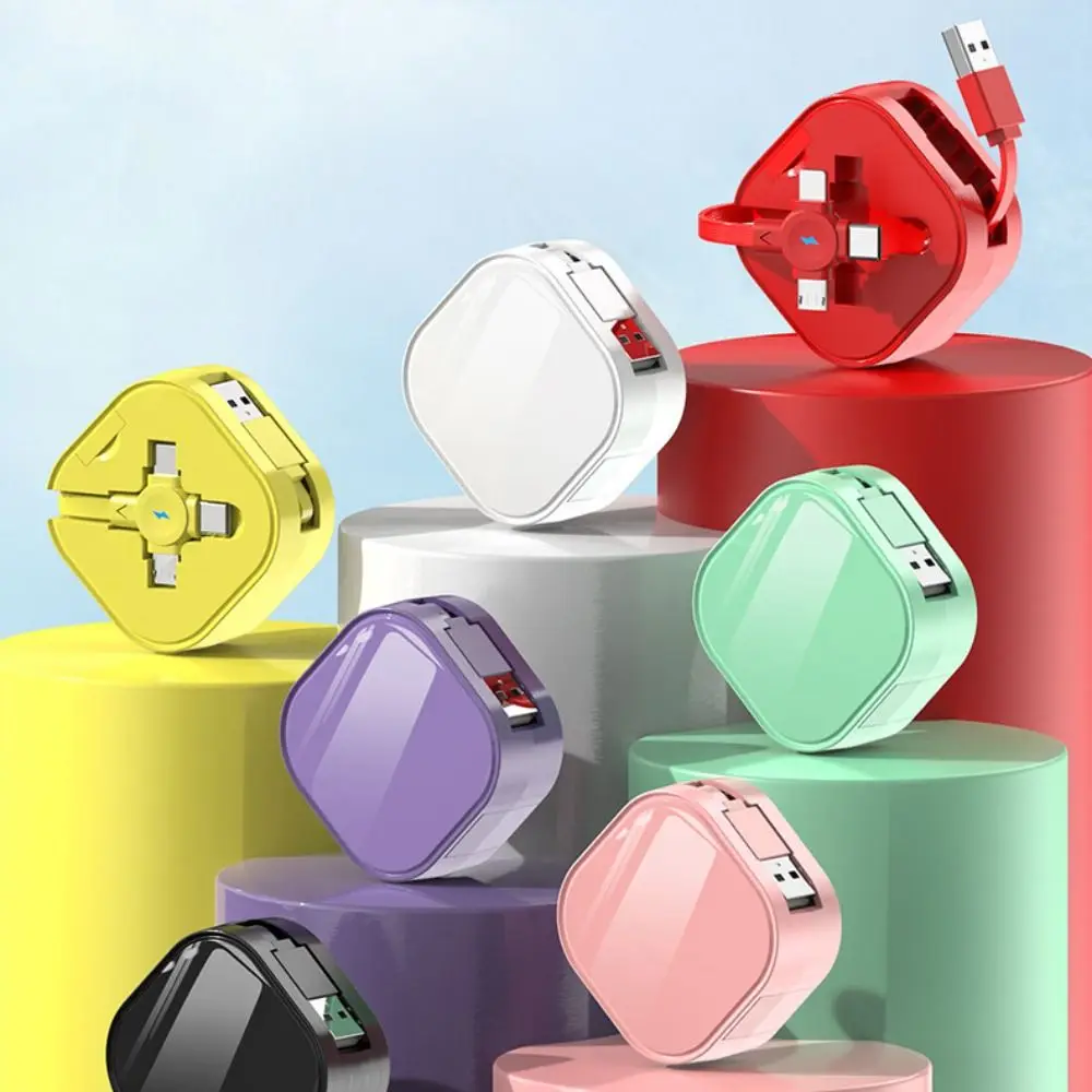 Cable de carga rápida portátil 3 en 1 para iPhone, Huawei, Samsung, Xiaomi, Cable retráctil Micro USB tipo C