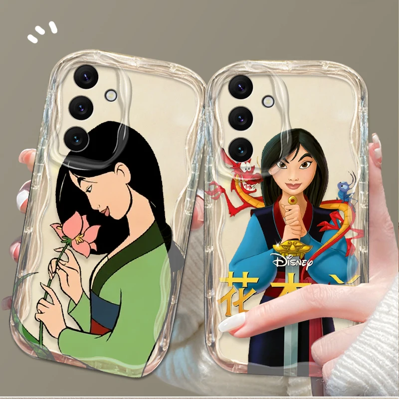 Funda de dibujos animados de Disney Mulan 3D Wave para Samsung Galaxy A54 A34 A24 A14 A13 A53 A33 A73 A23 A52 A52S A32 A22 A12 A51 A71 funda