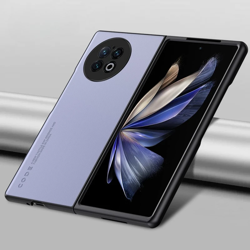 Para Vivo X Fold5 funda de teléfono con pantalla plegable para X Fold 5 FOLD5 XFold5 Funda protectora con patrón de cuero liso carcasa trasera - imagen 2