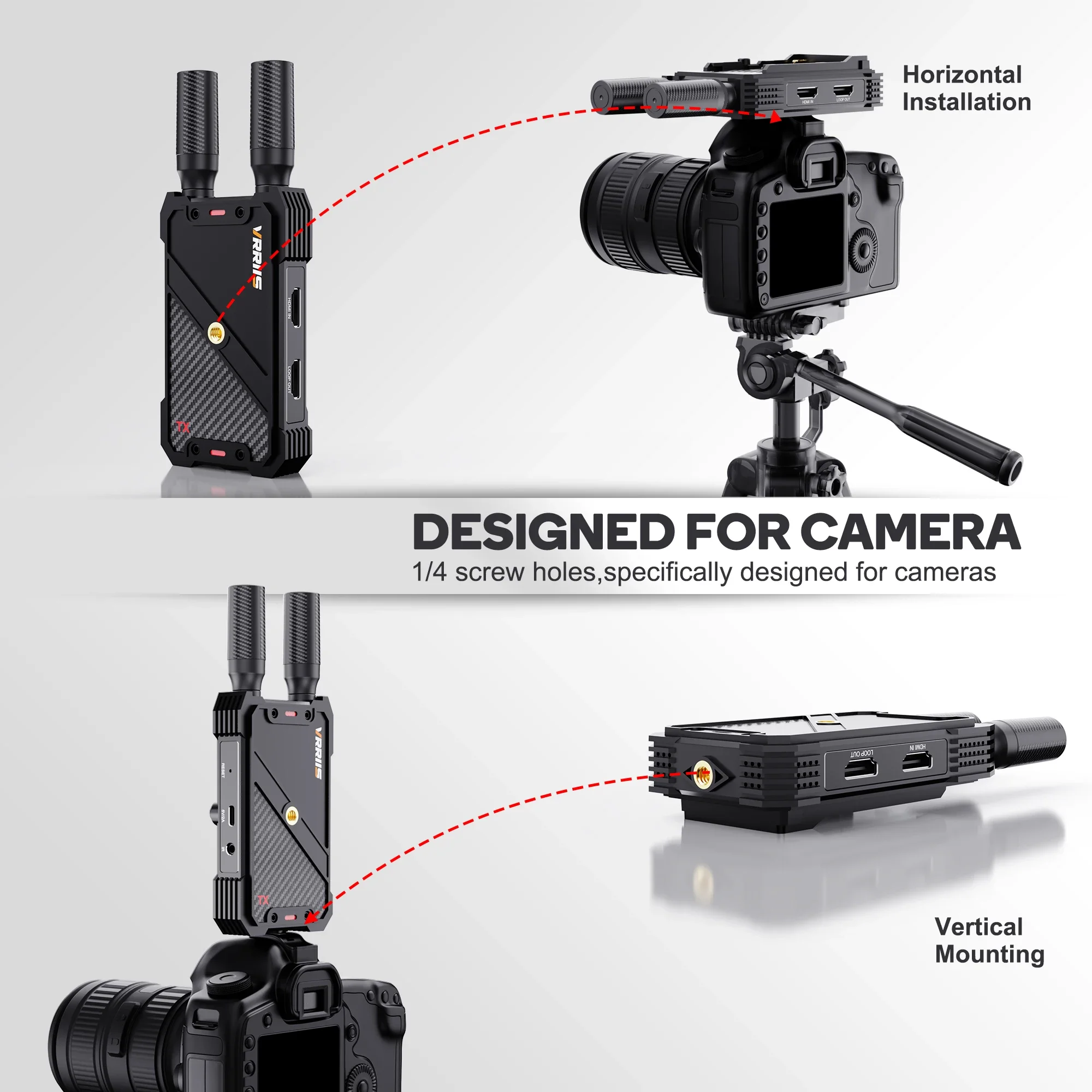 Kit extensor inalámbrico HDMI de 400m, transmisor y receptor de vídeo, compatible con batería NP F970 F750, cámara de boda para Iglesia, transmisión en vivo - imagen 5