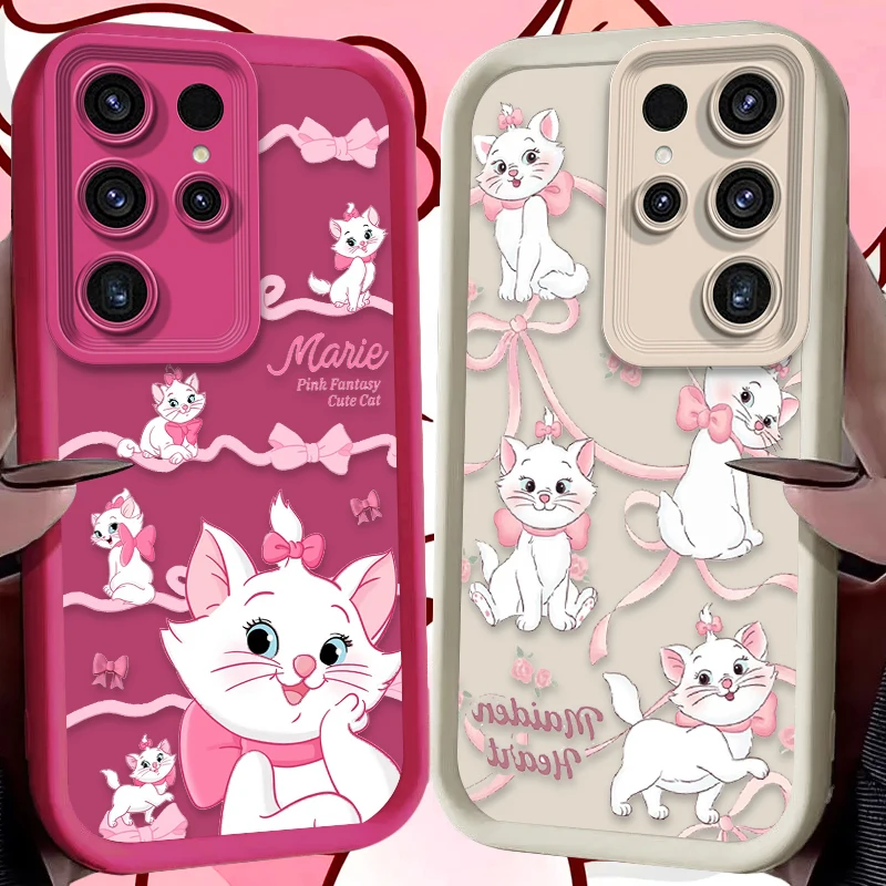 Funda Disney Lovely Marie Cat para Samsung Galaxy S24 S23 S25 Ultra S22 S21 Plus FE A56 A36 A26 A16 A06 A15 A25 A35 A55 5G