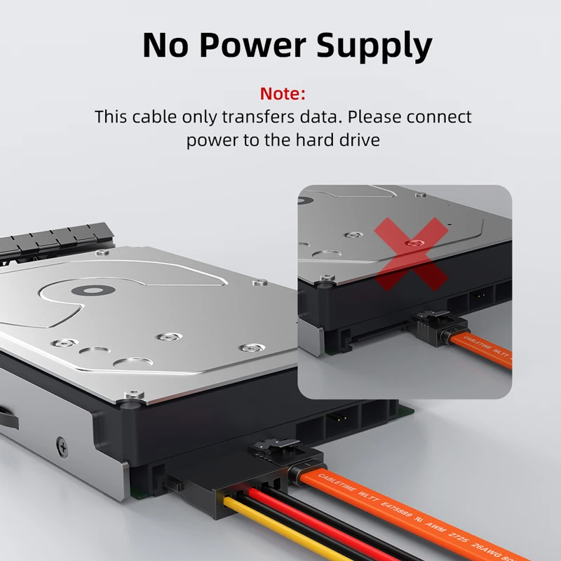 CABLETIME Cable de datos SATA 3,0 de 6Gbps a SSD HDD Cable de unidad de disco duro Sata3 Cable de transmisión rápida de ángulo recto para escritorio - imagen 5