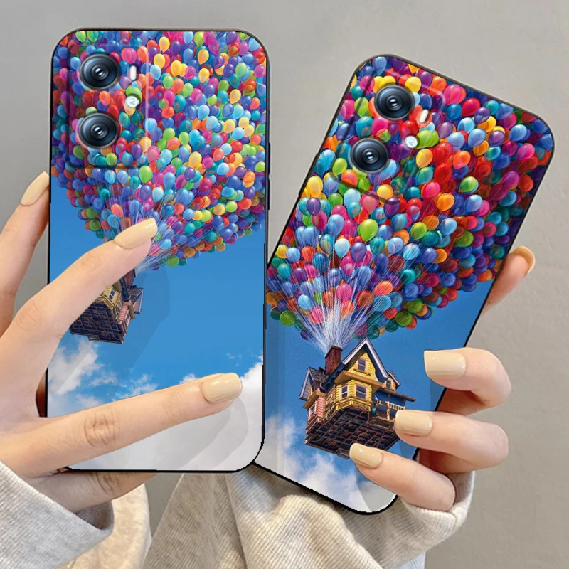 Disney Dream Travel Movie Up para OPPO Find X5 X3 X6 A54S A5 A94 A16 A53S A57 A74 A72 A98 A78 A96 A9 5G, funda negra de TPU para teléfono - imagen 2
