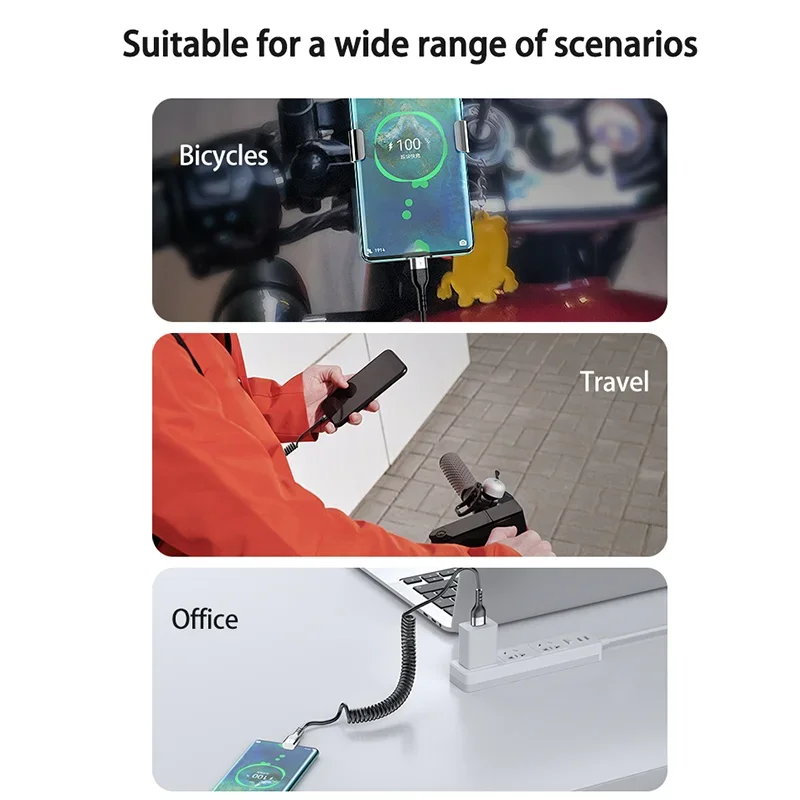 Cable cargador de teléfono para coche USB tipo C de 66W para iPhone Xiaomi 14 Samsung S24 S23 Ultra Huawei Google accesorios de Cable de carga rápida - imagen 5