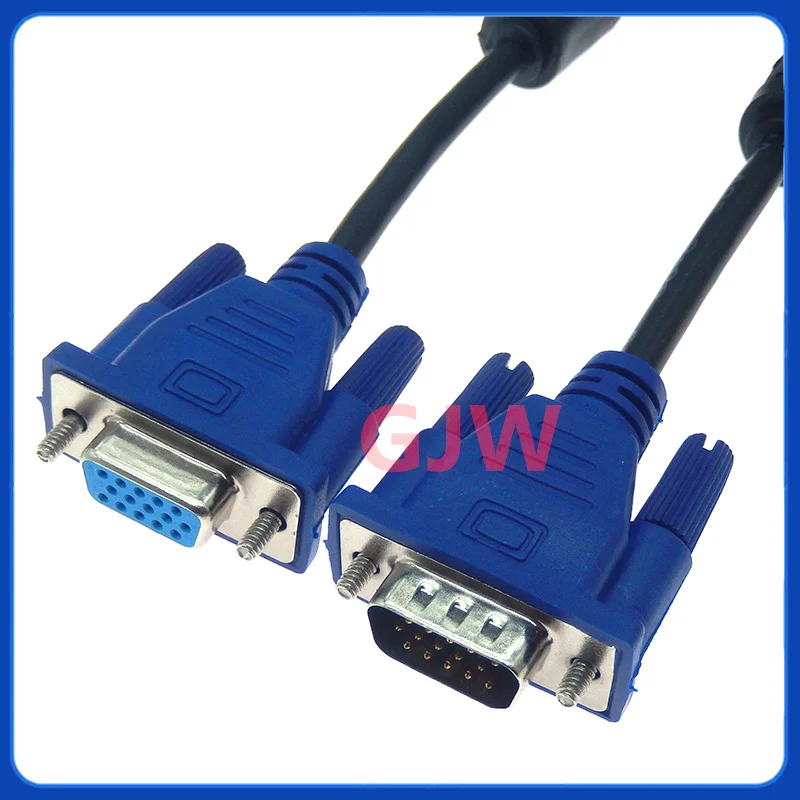1 Uds Cable VGA macho a hembra blindaje trenzado alta Premium HDTV VGA ordenador Tv pantalla señal Cable corto 1,5 m