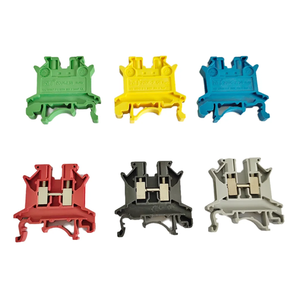 10 Uds UK2.5 bloque de terminales UK2.5B conexión de tornillo tira de conexión 2.5B 2,5 mm2 Cable conector de Cable de carril Din eléctrico - imagen 5