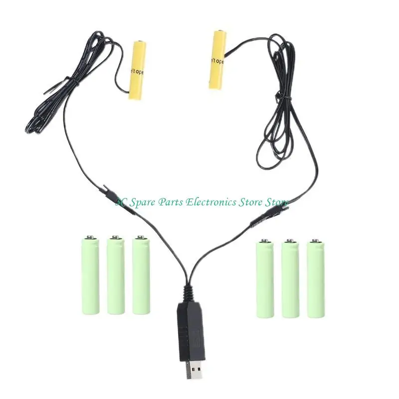 SZ-Cable eliminador batería 2 en 1, USB a doble AAA, para Radio con batería AAA, lámpara Gameboy, Control remoto, teléfono - imagen 2