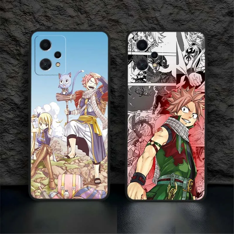 Funda de Anime Fairy Tail para OPPO Realme X7 GT2 GT C67 C55 C53 9 8 12 11 10 Neo Master Plus Pro funda de teléfono negra - imagen 2