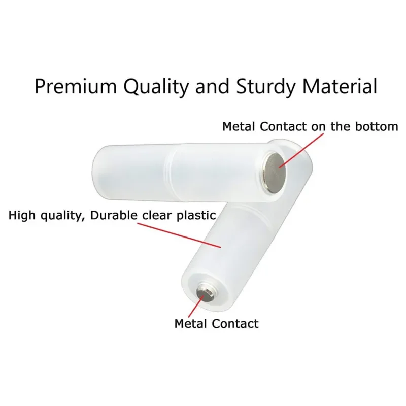 Adaptador convertidor de batería de tamaño AAA a AA, caja de almacenamiento de plástico, conmutador para pilas AAA a AA, portátil - imagen 3