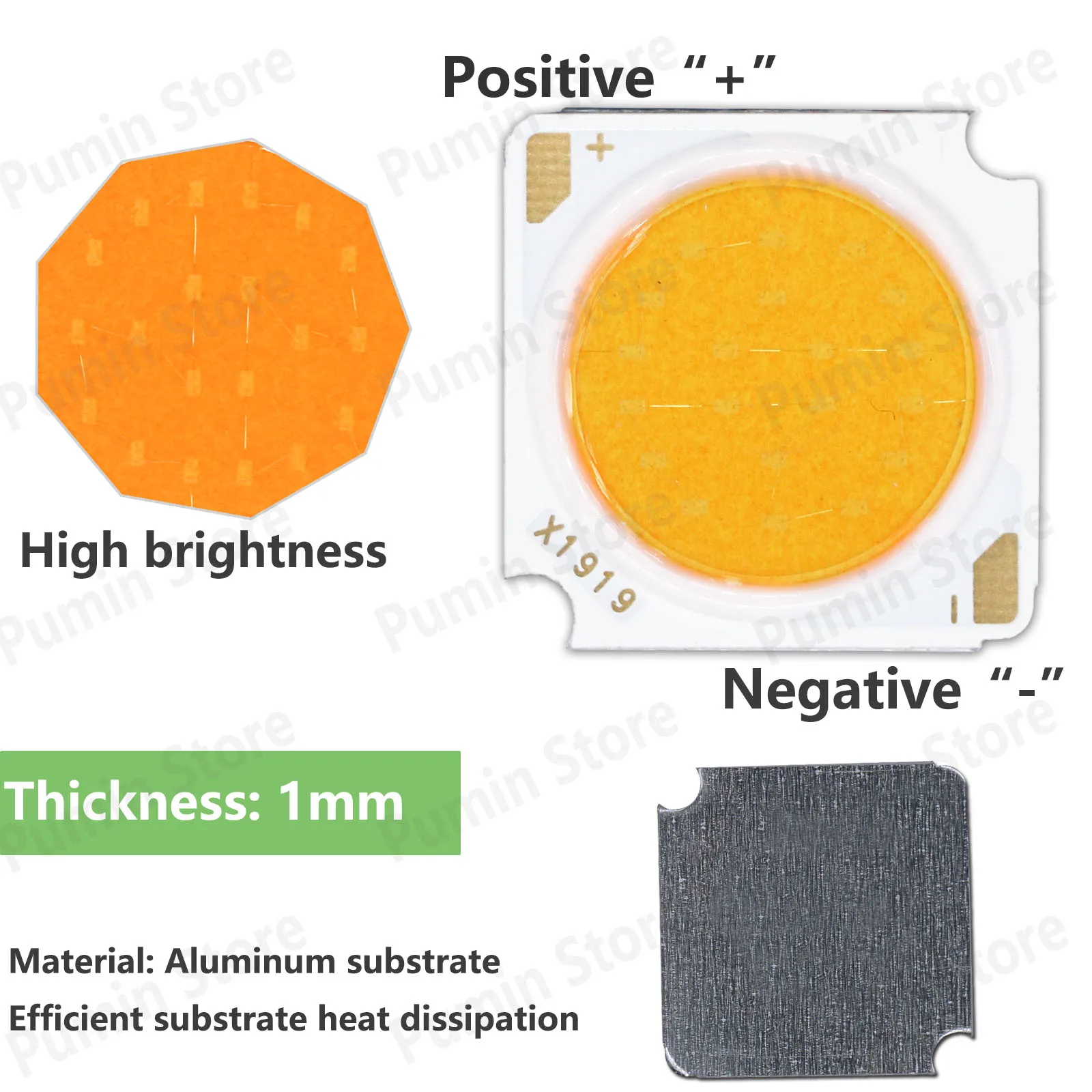 10 Uds 1919 cuenta LED de alta potencia 30V 50W 40W 30W 20W 10W luz cálida 3000K 4000K 5000K 6000K diodo de Chip LED para foco de bombilla LED - imagen 2