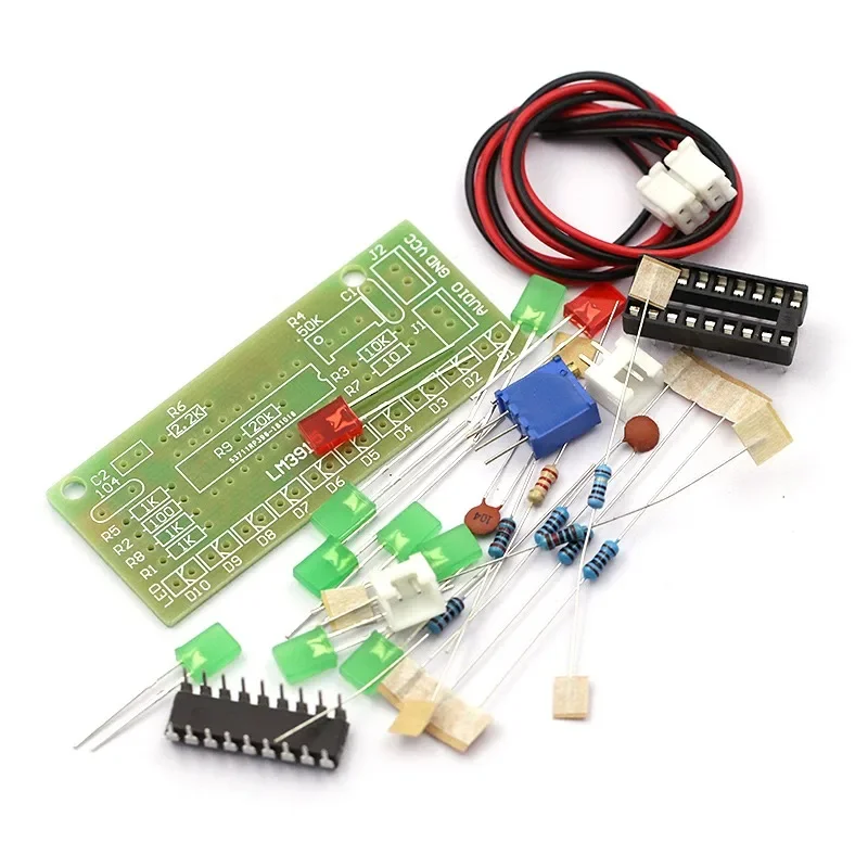 1 Uds LM3915 10 LED analizador de espectro de Audio de sonido Kit de indicador de nivel DIY electoronics juego de práctica de soldadura