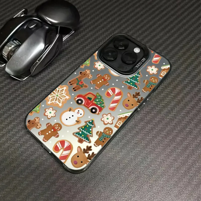 Funda de teléfono plateada galvanizada de camión rojo de Navidad para iPhone 17 16 15 14 13 12 11 Pro Max 16E 7 8 Plus X XS XR cubierta a prueba de golpes - imagen 4