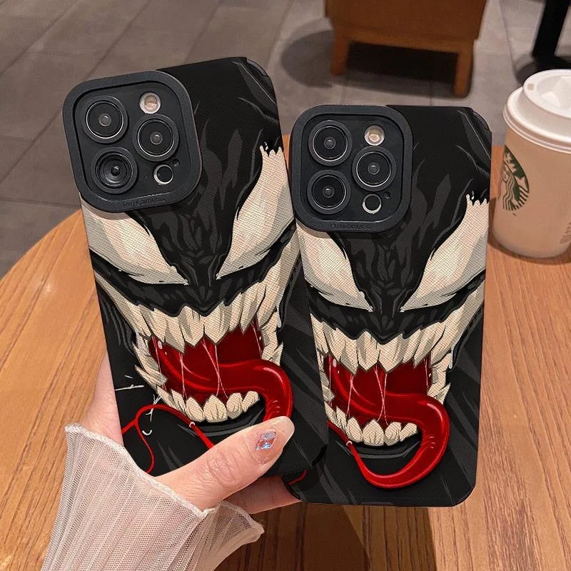 Nueva Cool Ins película venoms 3 pupila funda de teléfono de pantalla completa para iPhone 16 15 14 13 12 11 X XR Xs SE2 SE 8 7 Plus Pro Max Mini