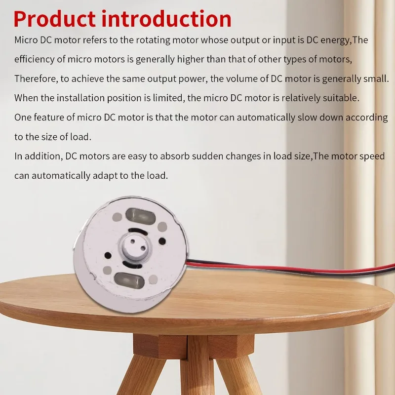 10 Uds 1,5 V 3V 6V 7000rpm pequeño R300C Micro generador de CC Mini Motor eléctrico con cable para juguetes DIY generador de turbina eólica - imagen 5