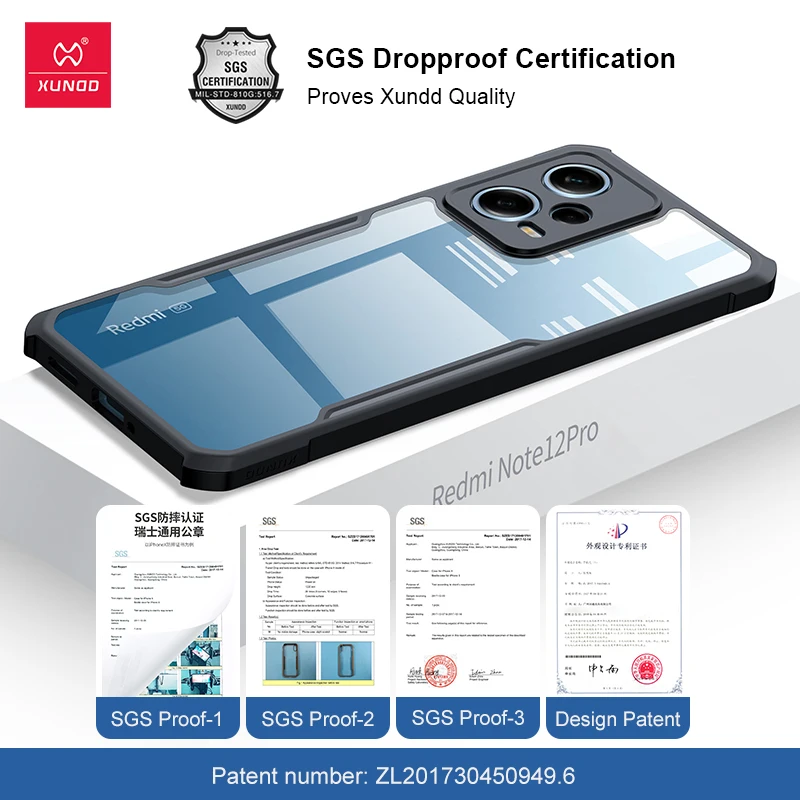 Xundd-funda a prueba de golpes para Redmi Note 12 Pro, carcasa protectora transparente, Airbag, Redmi Note 12S 12 Pro Plus Pro + - imagen 4