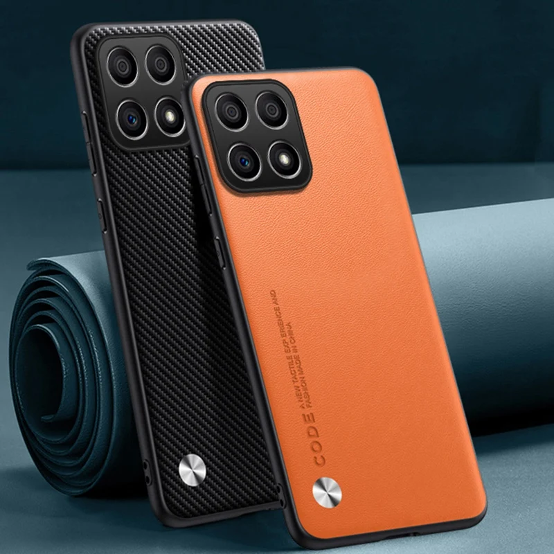 Funda de cuero PU de lujo para Honor X8A, funda trasera de silicona mate a prueba de golpes, funda de teléfono de protección completa para HonorX8A Coque - imagen 2