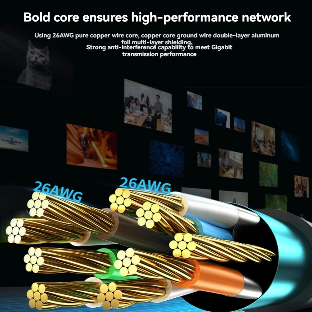 Ethernet Cable Cat6  Gigabit High Speed 1000Mbps Internet Cable RJ45 LAN Cord Shielded Network for Laptop Router PC TV PS5 Xbox - imagen 5