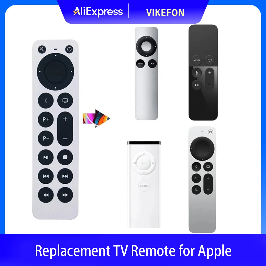 Mando a distancia de TV de repuesto para Apple TV 4K/Gen 1 2 3 4/HD A2843 A2737 A2169 A1842 A1625 A1427 A1469 A1378 A1218 (sin voz)