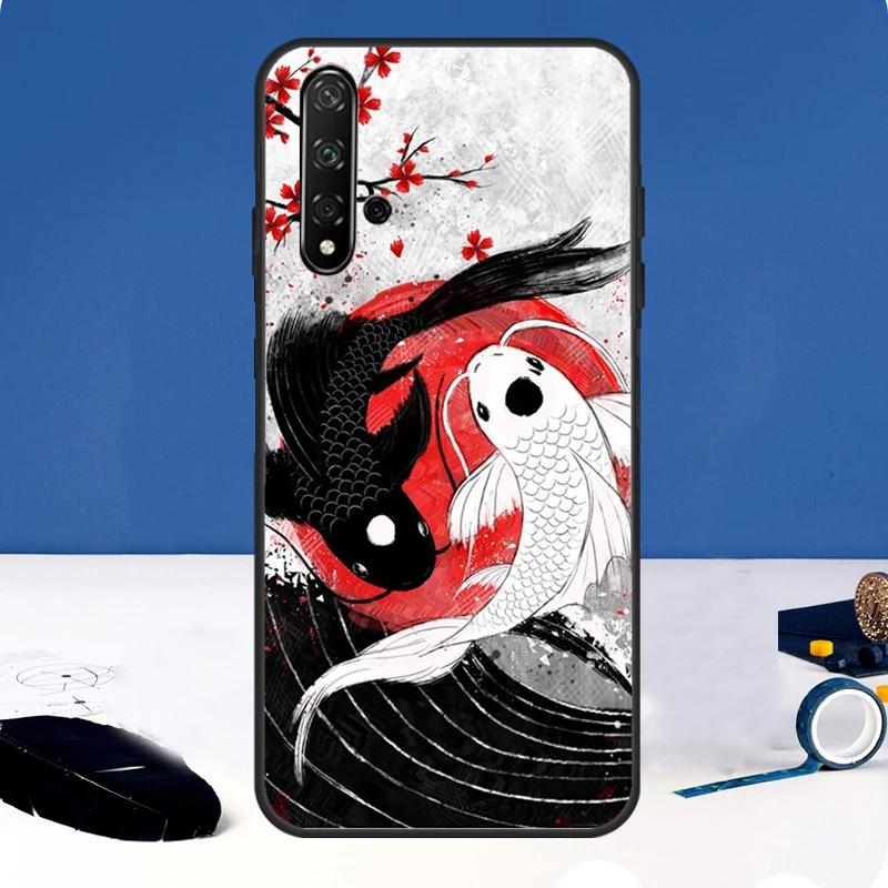 Funda Koi Fish Yin Yang para Huawei Nova 9 10 SE 3i 7i 8i 11i 12i Y60 Y61 Y70 Y72 Y73 Y90 Y91 P20 P30 P40 Lite - imagen 2