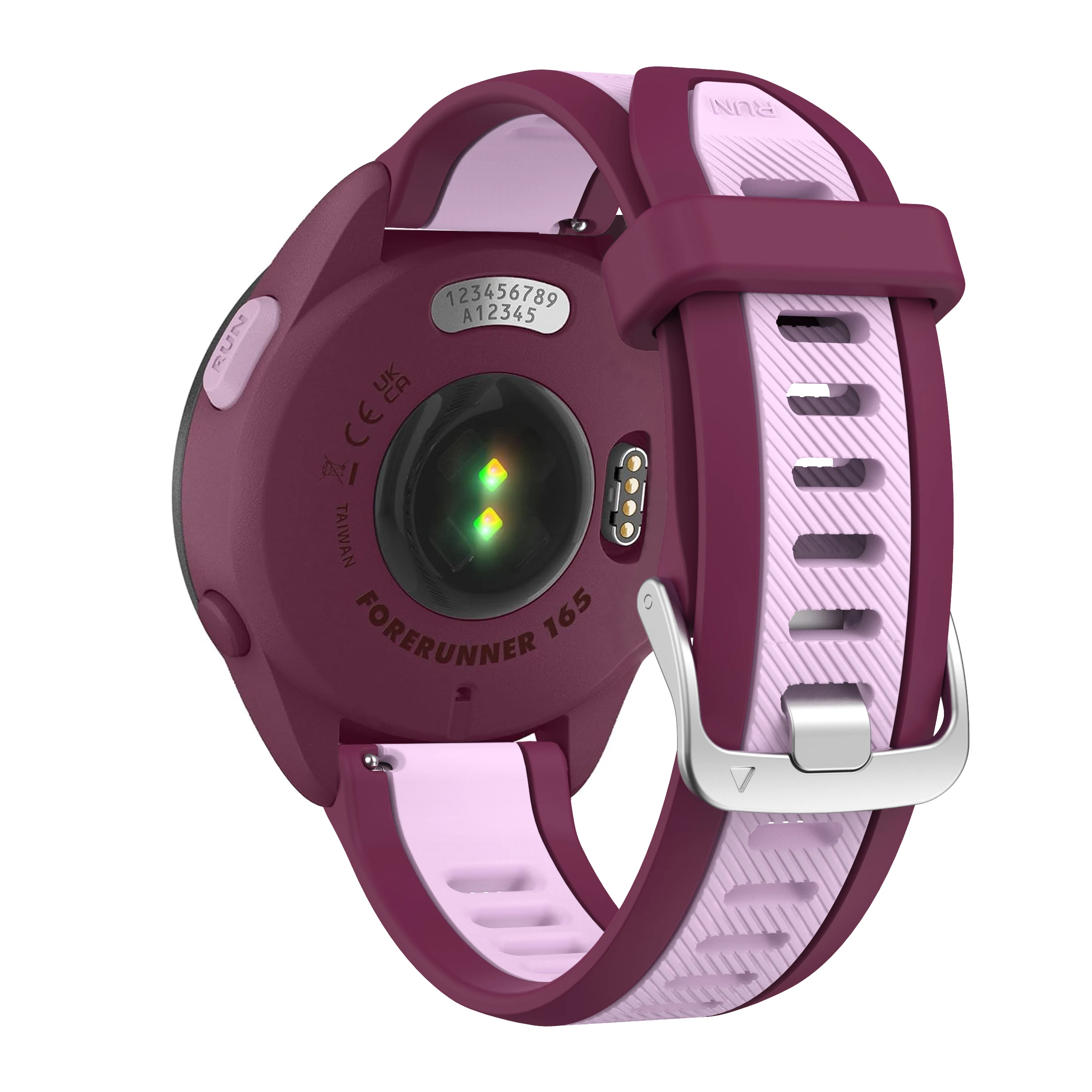 Correa deportiva de silicona de dos tonos de liberación rápida de 20mm para Garmin Forerunner 165 Music 245 645 55/Venu 2 Plus/Vivoactive 5 - imagen 4